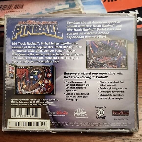 Dirt Track Racing Pinball (PC, Computer) 2001 Arcade Game New Sealed - Picture 2 of 2